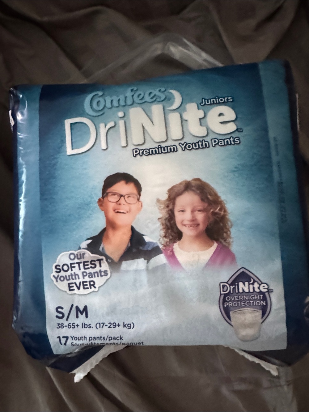 Comfees DriNite Juniors Premium Youth Pants S/M 17 Yours pants /Pack Overnight